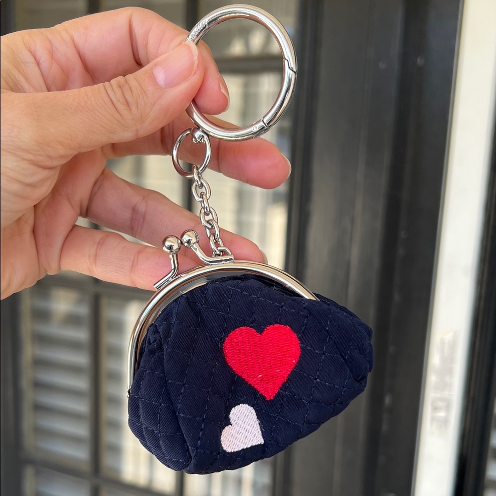 Vera Bradley Mini Kisslock Bag Charm in Sweet Hearts